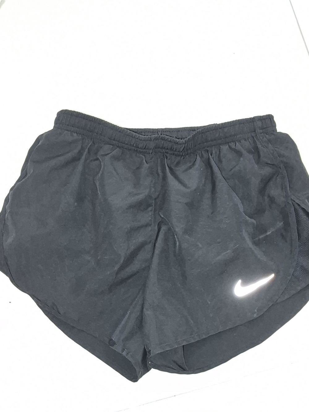Nike Women's Black Athletic Running Shorts with Reflective Swoosh